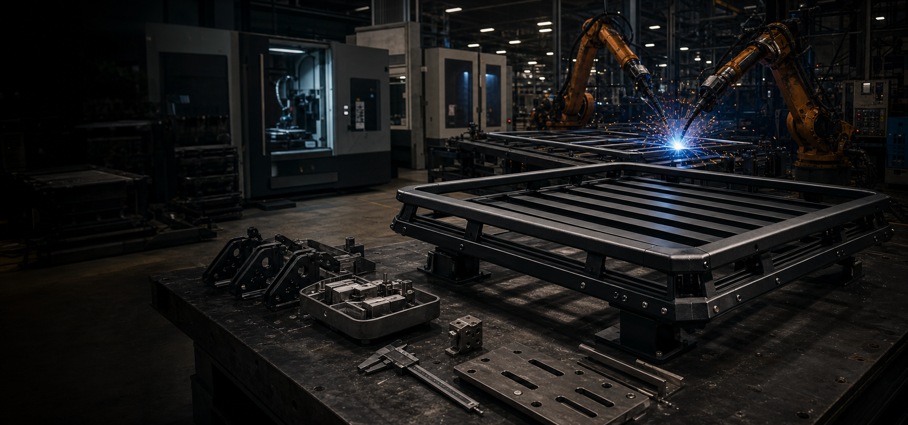 ROVERKORD Foshan factory robotic welding and roof platform manufacturing