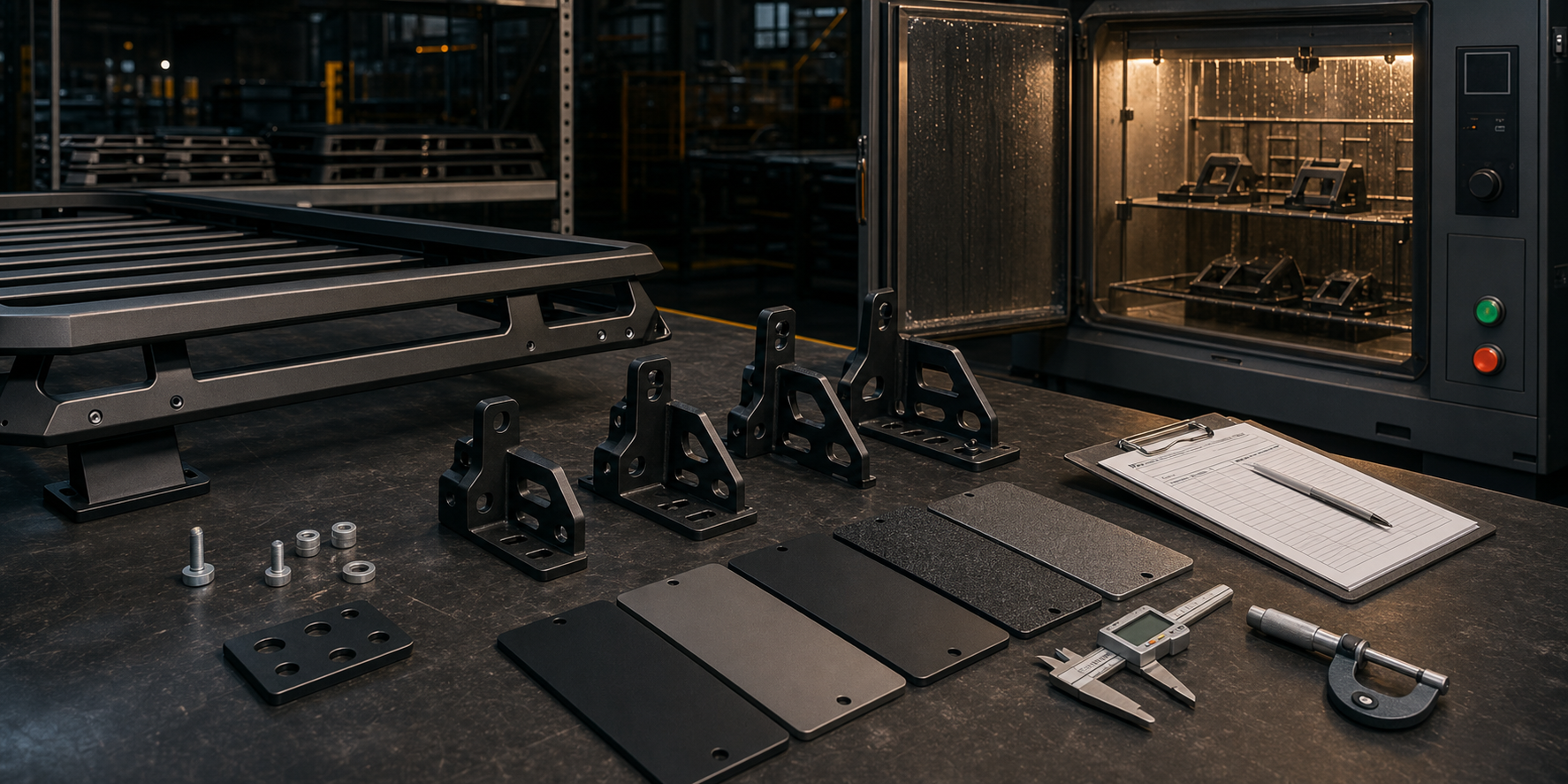 ROVERKORD finish samples and quality inspection bench