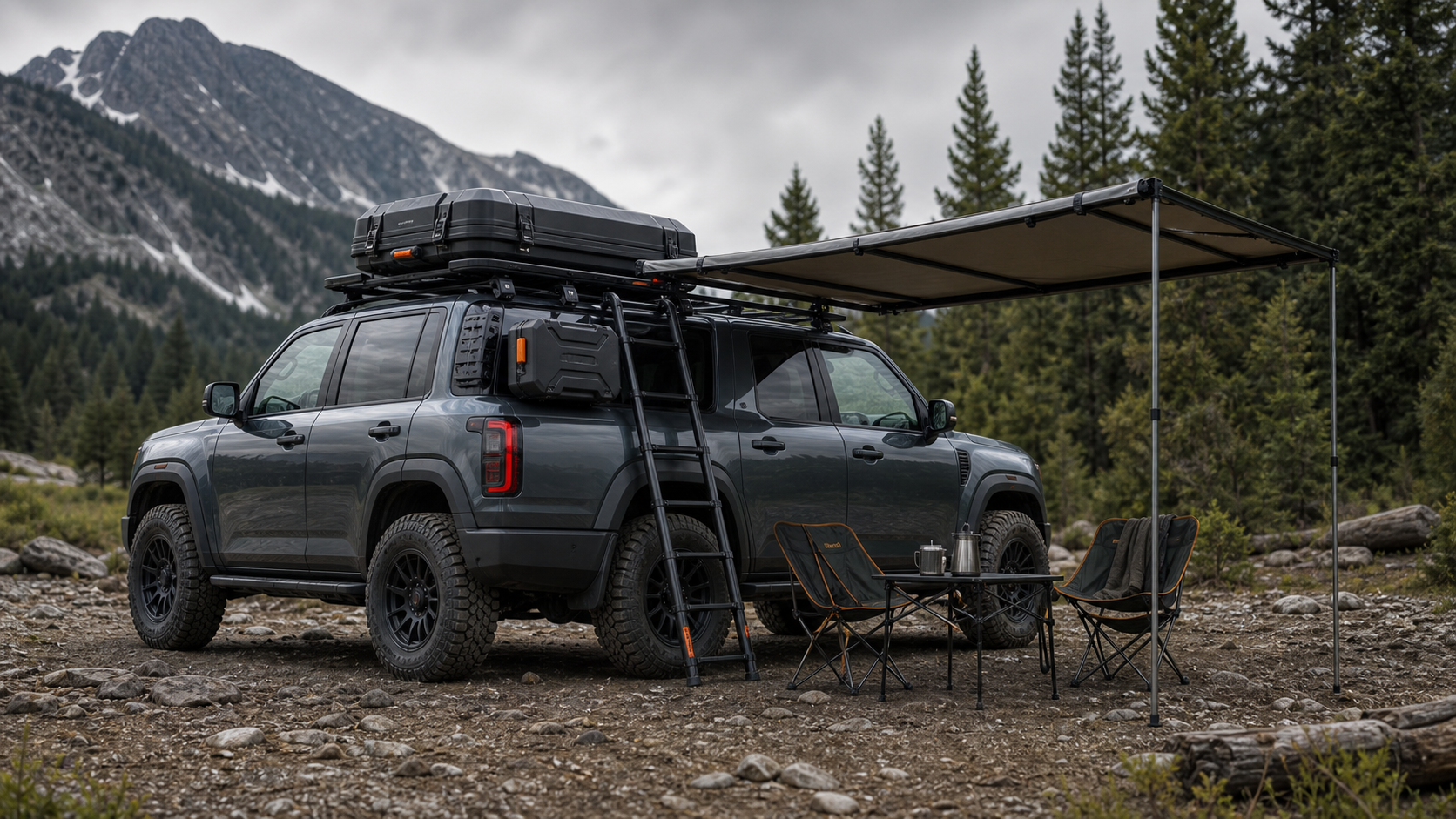Overland SUV roof platform gear